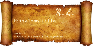 Mittelman Lilla névjegykártya